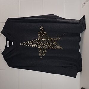 Lauren Moshi Gold Chain Graphic Thumbholes So Soft Cotton Blend OverSized Hoodie